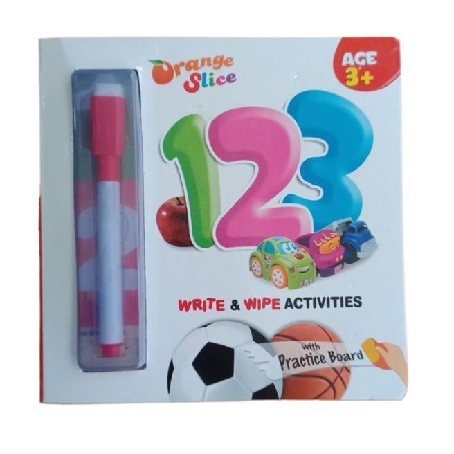 orange slice with marker board 123, abc, alif bee pee, ABC for kids | write & wipe activities with practice hard board age +3