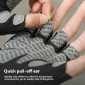 1Pair Weightlifting Gloves Half A Finger Anti-Slip Damping Bicycle Riding Gloves Breathable Gym Bicycle Sunscreen Gloves Unisex. 