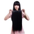 26 wide hair with 60 black hair with 5 Clips. easy to stick, good.. 