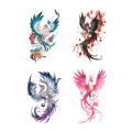 4pcs Plum Phoenix Totem Waterproof Temporary Tattoo Sticker Blossom Flying Bird Body Art Arm Back Sleeve Fake Tattoos Women Men. 