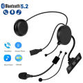 Bluetooth 5.2 Motorcycle Helmet Headset Wireless Handsfree Stereo Music Player Moto Headphone Noise Reduction Earphone With Mic. 