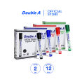 Double A whiteboard marker pen with 4 colors available in box. 