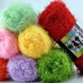 100G Faux Long Fur Mink Plush Coarse Wool Fabric And Crochet Coral Velvet Cotton Yarn For Scarves Sweaters Crochet Knitting Yarn. 