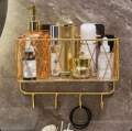 Washroom product storage organizer wall hanging organizer wall decor. 