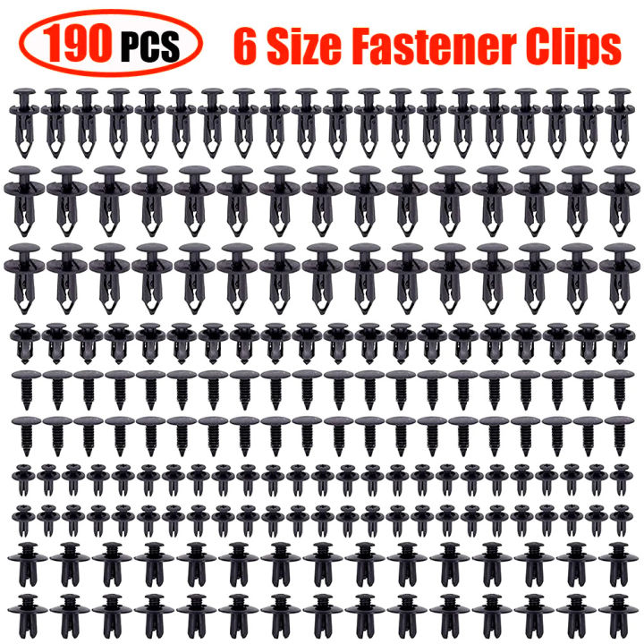 190Pcs%20Car%20Retainer%20Clip%206%20Size%20Plastic%20Fasteners%20Kit%205Pcs%20Panel%20Removal%20Installer%20Hand%20Clip%20Mixed%20Car%20Body%20Bumper%20Rivet%20Tools%20-%20Image%202