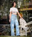 Flower printed Wide Leg Jeans for women. 