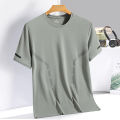 Men Running T-shirt Breathable Stretch Summer Top Gym Fitness Running Thin Short Sleeve Sportswear M-5XL Gray Blue Black White.