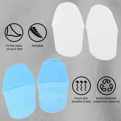 High Quality Nonwoven White Blue Hotel Disposable Spa Pedicure Foot Massager Slippers