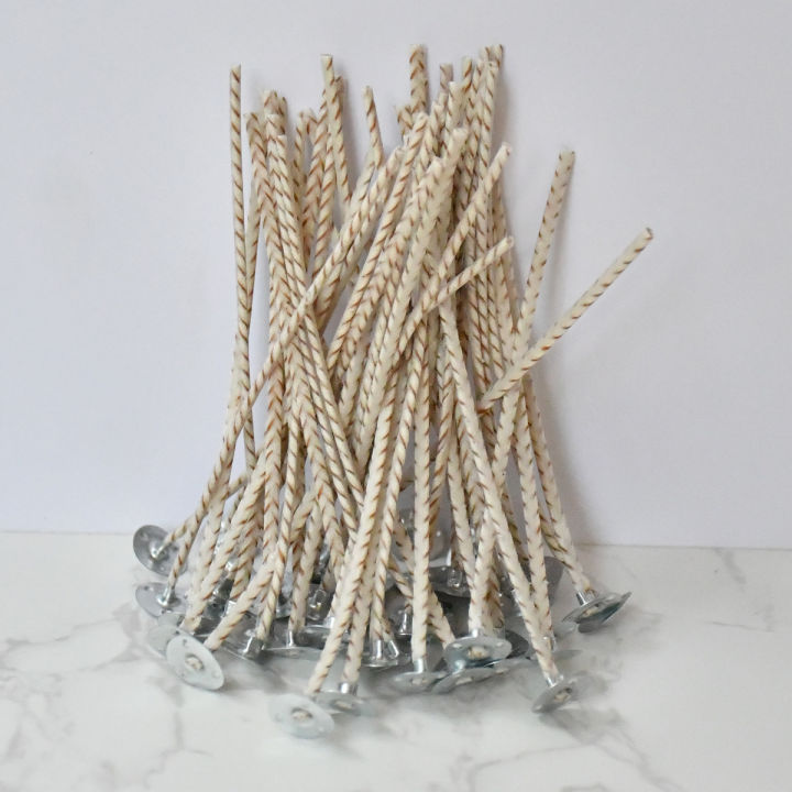 50pcs/Bag Brown Pure Cotton Soybeans Core Candles Smokeless Wicks 10cm Candle Making Supplies Accessories