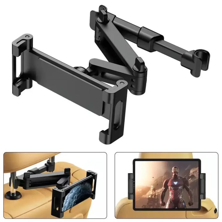Car%20Tablet%20Holder%20Back%20Seat%20Headrest%20Mount%20For%20IPad%20Air%20Pro%204-13%20Inch%20360%20Rotation%20Rear%20Pillow%20Phone%20Clamp%20Stand%20Universal%20-%20Image%203