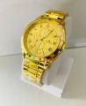TlTAN GENTS MENS STAINLESS STEEL LUXURY GOLD WATCH. 