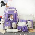 5Pcs Backpack Set for Girls School Bookbag with Laptop Compartment Lunch Box and Pencil Case. 
