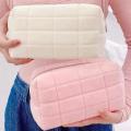 Solid Fur Cosmetic Storage Bag Large Women Zipper Makeup Organizer Handbag Stationery Pencil Case Travel Make Up Toiletry Punch. 