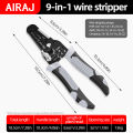 AIRAJ 7 inch Wire Stripper Decrustation Pliers Crimper Cable Stripper Cutter Multifunctional Wire Repair Tool Hardware Tools. 
