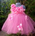 Baby Girl Pink Flower Dress. 