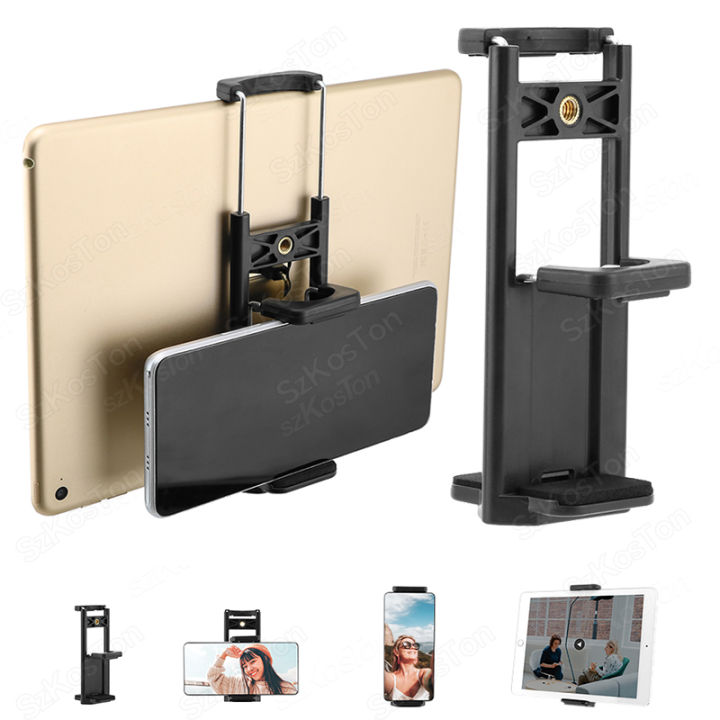 2%20In%201%20Universal%20Tablet%20Phone%201/4"%20Tripod%20Mount%20Clamp%20Holder%20Bracket%20Selfie%20Clip%20Stand%20-%20Image%202