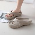 Thick Platform EVA Flip Flops For Women 2026 Summer Clip Toe Non Slip Beach Sandals Woman Comfortable Soft Sole Cloud Slippers.