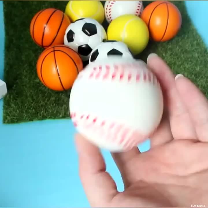 12Pcs Soft Football Basketball Baseball Tennis Toys Foam Sponge Decompression Vent Stress Balls Soccer Anti Stress Sports Toy