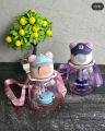 Naughty Bear Water Bottle 650ml Water Bottle with Straw and Strap Portable Cartoon Kids Water Bottle, Leakproof Cute Water Bottles for Kids. 