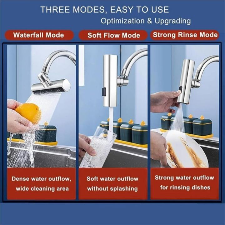 1pcs%20Kitchen%20Three-mode%20Universal%20360%C2%B0%20Swivel%20Extension%20Faucet%20Splash-proof%20Nozzle%20Sink%20Multi-function%20New%20-%20Image%205
