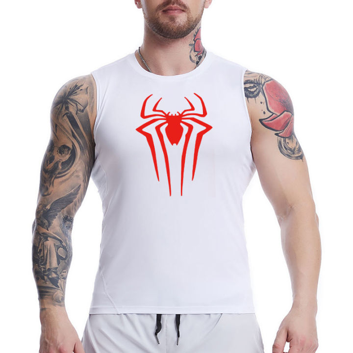 Spider%20Print%20Tank%20Tops%20for%20Men%20Athletic%20Quick%20Dry%20Sleeveless%20Compression%20Shirt%20Gym%20Workout%20Running%20Vest%20Baselayers%20Undershirts%20-%20Image%203