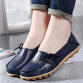 New Moccasins Women Flats 2024 Autumn Woman Loafers Genuine Leather Female Shoes Slip On Ballet Bowtie Women's Shoes Big Size.