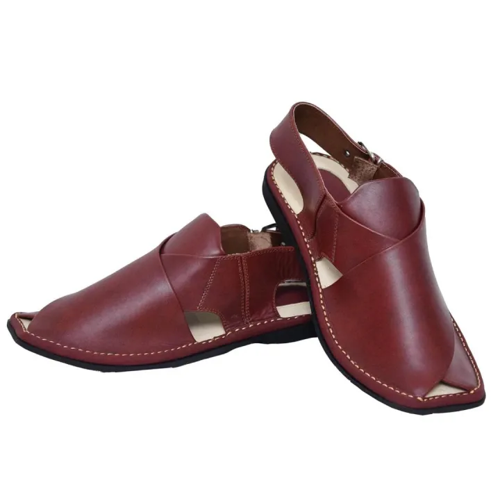MAROON%20HANDMADE%20PESHAWARI%20ZARDARI%20ORIGINAL%20LEATHER%20PESHAWARI%20CHAPPAL%20-%20Image%203