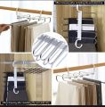 Pant Hanger for Multiple Pants - S Shape Trouser Hanger - Pants Hanger Multi-Layer S-Style Jeans Trouser Hanger Stainless Steel Clothes Hanger Space Saving for Pants Jeans Scarf Hanging. 