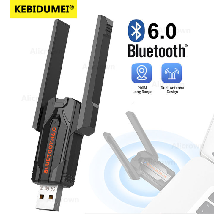 200M USB Bluetooth 6.0 Adapter for PC Wireless Mouse Keyboard Music Headset Bluetooth Transmitter Driver Free for Win8.1/10/11