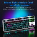 lAULA F3087 Mechanical Gaming Keyboard with RGB lRainbow Blacklit, ABS Keycaps, 87 Keys Anti-Ghosting Ergonomic USB Type-C Wired Computer Keyboards for Windows PC Blue Switch. 