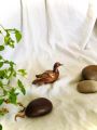 Handicraft wooden duck decor piece. 