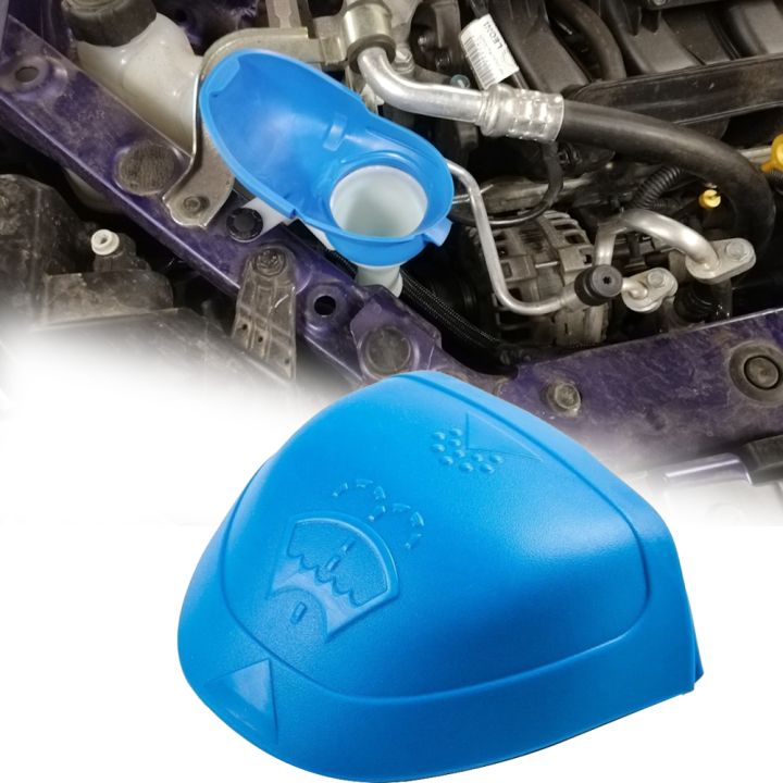 Universal Blue Windshield Washer Fluid Cap - 52.5mm Inner Diameter Replacement Cover For Car Reservoir Tank