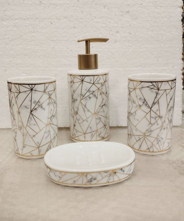 4%20Pcs%20-%20Ceramic%20Bathroom%20Accessories%20Set%20with%20Soap%20Holder,%20Toothbrush%20Holder,%20Soap%20Dish-%20White%20Black%20Color%20-%20Image%203