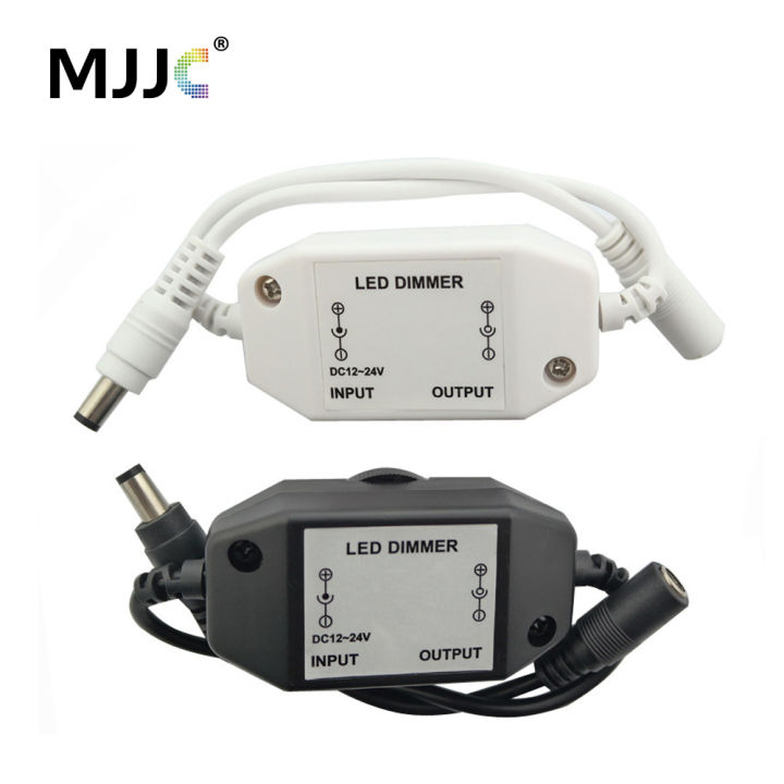 LED Dimmer 12V 2A 24W Knob LED Dimmer Inline Dimming Switch ON OFF for Single Color 2835 5050 COB LED Strip Light DC Dimer