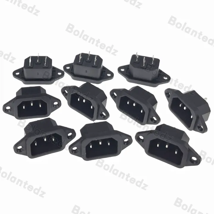 Bolantedz%203/5/10pcs/lot%20IEC%20320%20C14%203Pins%20Male%20Plug%20Panel%20Power%20Inlet%20Sockets%20Connectors%20AC%20250V%2010A%20-%20Image%206