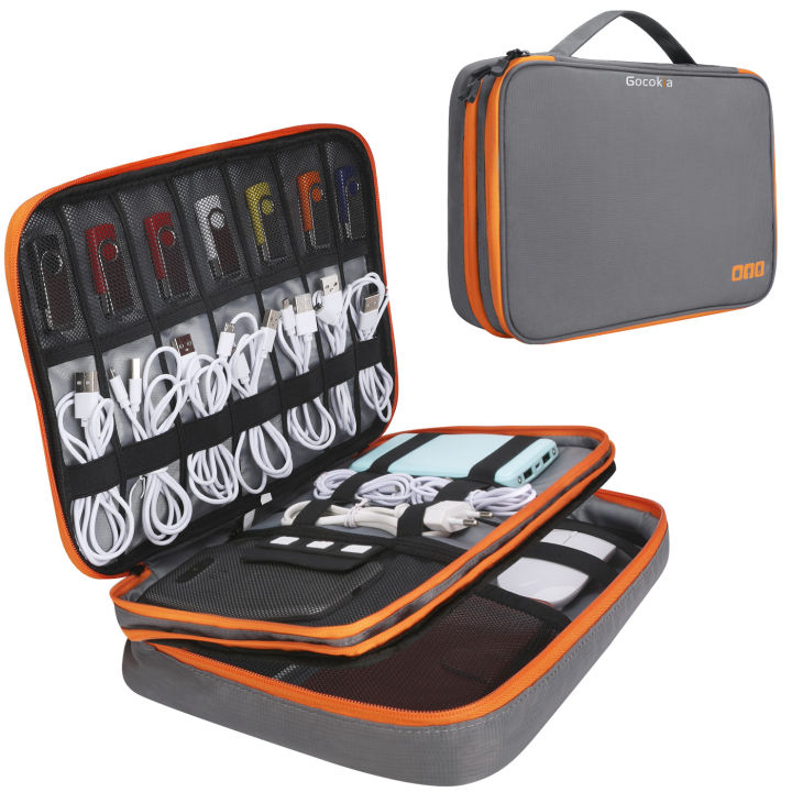 Portable Electronic Accessories Travel case,Cable Organizer Bag Gadget Carry Bag for iPad,Cables,Power,USB Flash Drive, Charger