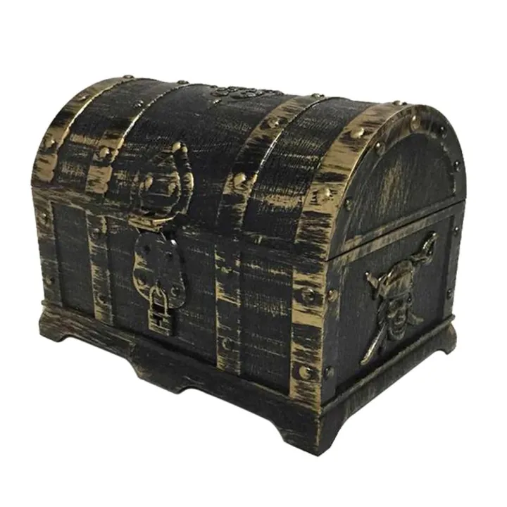 Treasure Chest Pirate Keepsake Jewelry Box Transparent Vintage ...