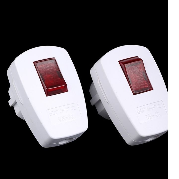 1PC Original Ivory Schuko Germany Type F Standard Rechargeable Plug With Main Power On/off Switch Built-in LED Indicator