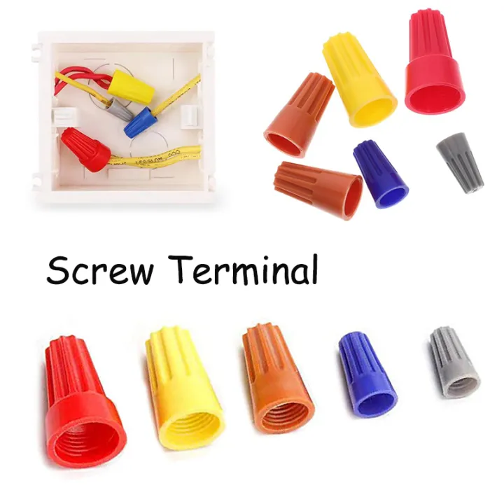 100/50pcs Electrical Screw Springs Caps Wire Conectors Nuts Wire Twist ...