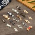 6Pcs Retro Scarf Clasp Sweater Metal Buttons Connection Buckle Cape Cloak Clasp Cheongsam Buckle.