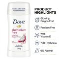 ​Dove Aluminium Free Deodorant Stick Glowing Dragon Fruit with Vitamin E (68g) - 72H Freshness & Paraben Free. 
