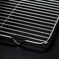 New Stainless Steel Cooling Rack Non-stick Silver BBQ Tray Barbecue Cooking Mesh Shelf.