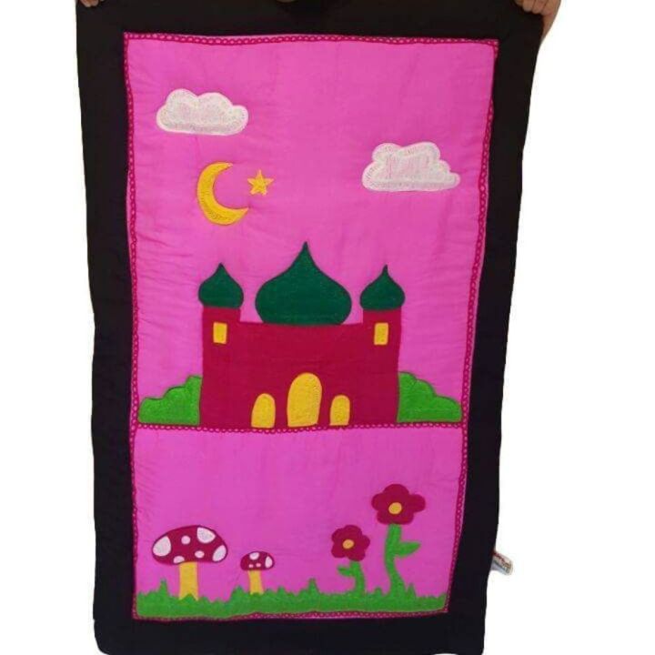 Customised Embroidered Kids Jainamaz Kids Prayer Rug Kids Prayer Mat