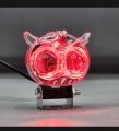 Owl Shape Crystal Multi Color Drl Led Fog Light For Bikes. Universal Fitment, Fog Light For Bikes- 8 Working Modes ( PLease Use it ON Battery)- Metal Back Body. 
