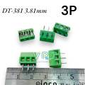 Terminal (10/pack) DT-350-3.5mm 250v-10a green terminal block, 3.5mm pin distance, straight down PCB print pin, available in Thailand. 