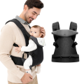 Baby Carrier Newborns To Toddler 7-45lbs All Seasons Foldable Baby Carriers Front and Back with Hip Seat Lumbar Support.