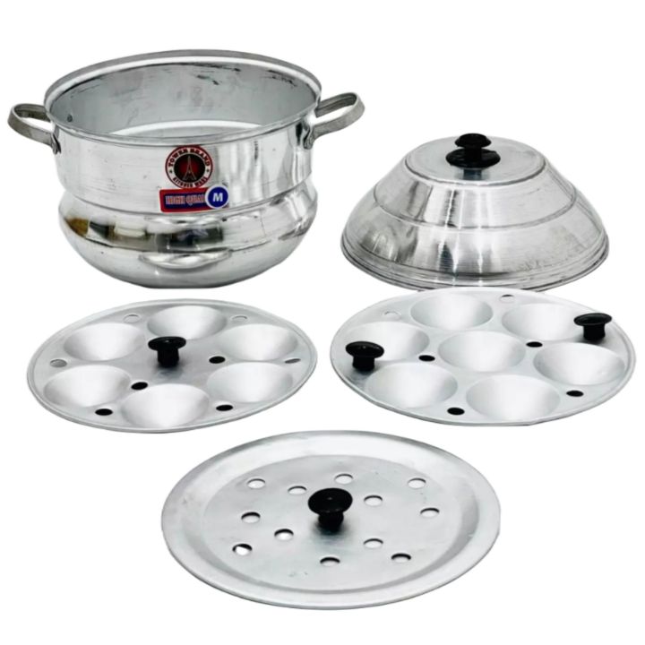 Aluminium Idli Make Idly Steamer Cooker with 2 Idly Plates (14 idly ...
