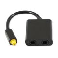 Digital SPDIF Optical Fiber Audio 1 to 2 Splitter Adapter Toslink Splitter SPDIF Optical Cable Hub 1 Input 2 Output for DVD. 