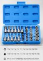 Professional 34pcs Torx Bit Socket & E-Torx Star Socket Set 1/4" 3/8" 1/2" Drive Male Female E-torx Bits Handheld Tool with Case. 