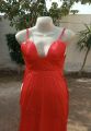 Red satin silk long braidmaid maxi gown dress to wear in weddings and prom night festivals. 